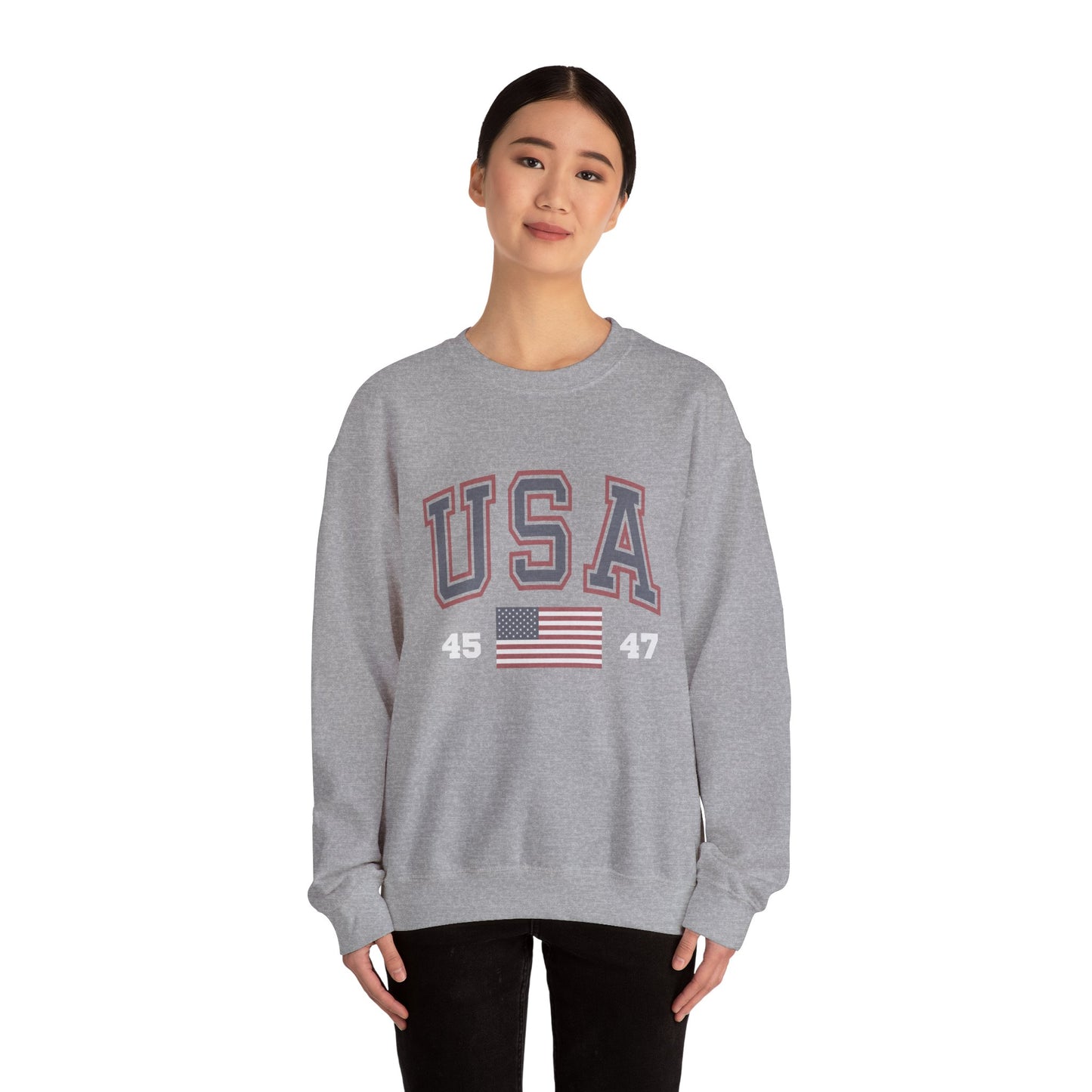 Unisex Vintage USA Crewneck Sweatshirt - Casual, Comfy American Style