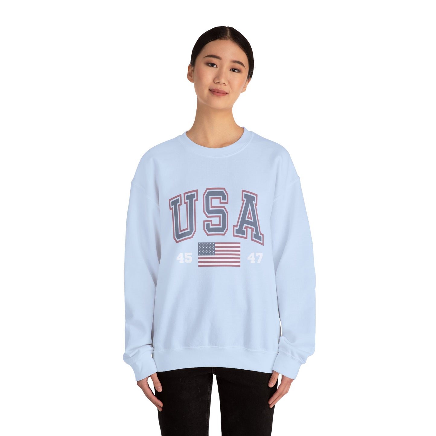 Unisex Vintage USA Crewneck Sweatshirt - Casual, Comfy American Style