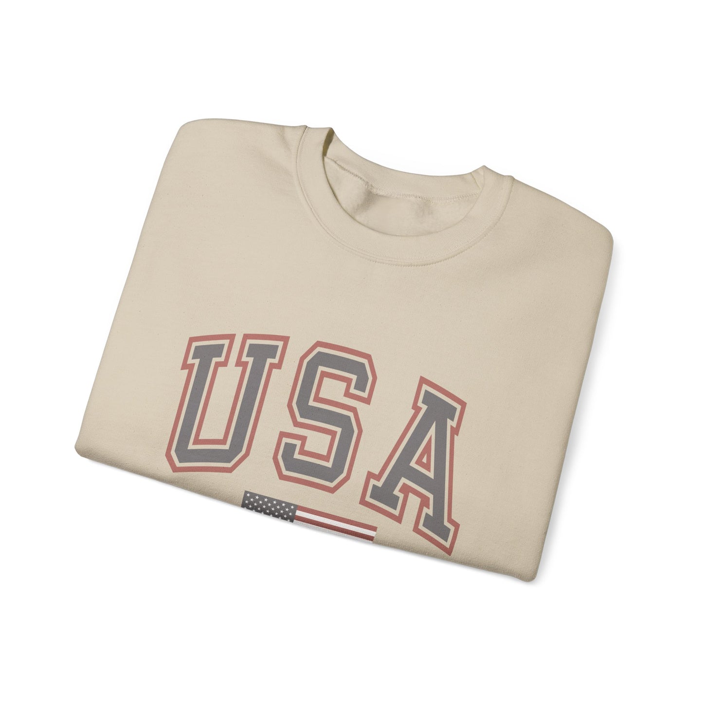 Unisex Vintage USA Crewneck Sweatshirt - Casual, Comfy American Style